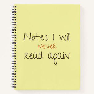 Lustige Notizen im Notizbuch, die ich nie wieder l Notizbuch