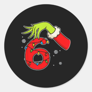 Lustige Nummer 6 Weihnachten 67 Sechs Sieben Meme Runder Aufkleber
