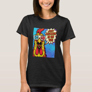 Lustige Nur Hühner auf dir Pun Brille Hahn M T-Shirt