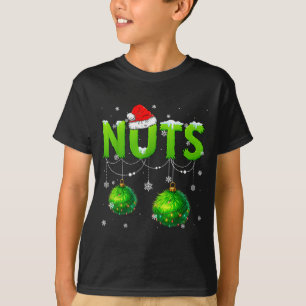 Lustige Nüsse Weihnachtsmann Hut Weihnachten Xmas T-Shirt