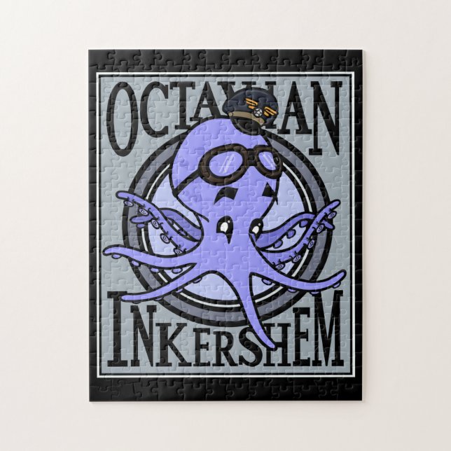 LUSTIGE OCTOPUS-PILOT-ILLUSTRATION VERTIKALES PUZZ (Vertikal)