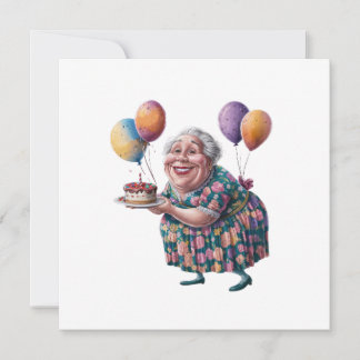 Lustige Oma Blumenkleid Geburtstags-Art Einladung