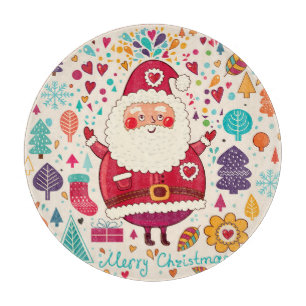 Lustige Oma-Klaus-Weihnachtsillustration Schneidebrett