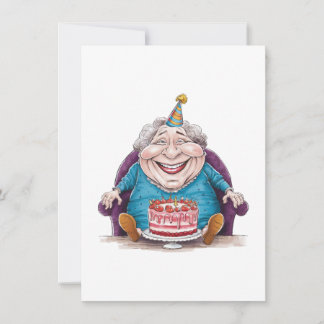 Lustige Oma Riesenkuchen & Bargeldgeschenk Einladung