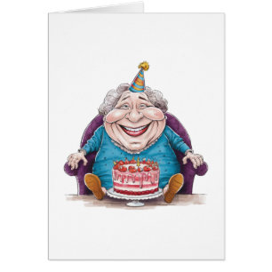 Lustige Oma Riesenkuchen und Bargeldgeschenk