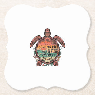 Lustige Oma Turtle Beach Vintage-Shirt Design_1 Untersetzer