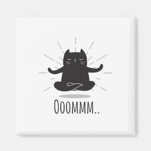 Lustige Oomm Yoga-Posen Katze Buddha Blumen Symbol Magnet