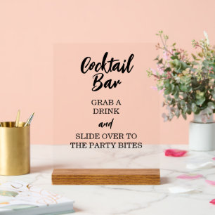Lustige Open Bar Schnapp Dir Einen Cocktail Trink  Acrylschild