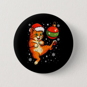 Lustige orange Katze Humor Weihnachten Ornament Fu Button