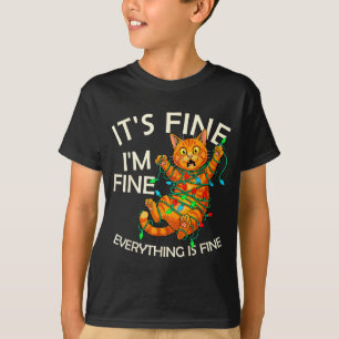 Lustige orange Katze Weihnachtslicht Es ist okay,  T-Shirt