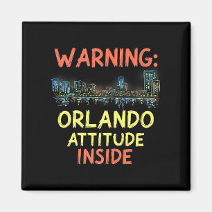 Lustige Orlando Florida Nacht Skyline Vintage Prem Magnet