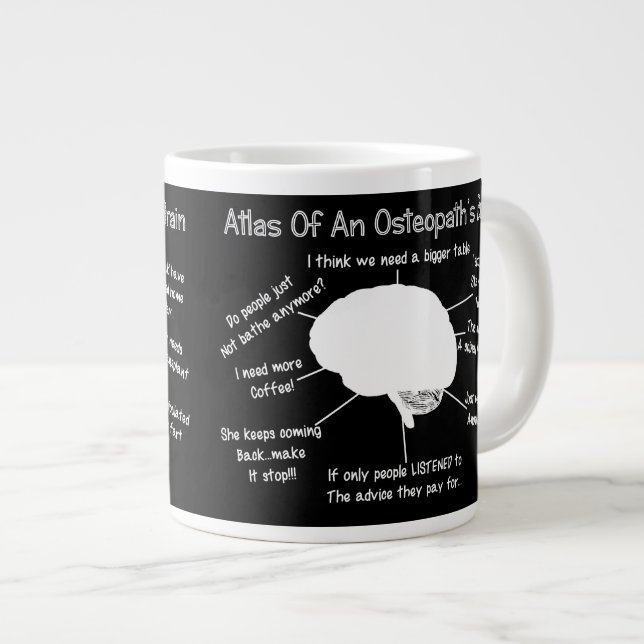 Lustige Osteopath-Arzt-Gehirn-Tasse Jumbo-Tasse (Vorderseite Rechts)
