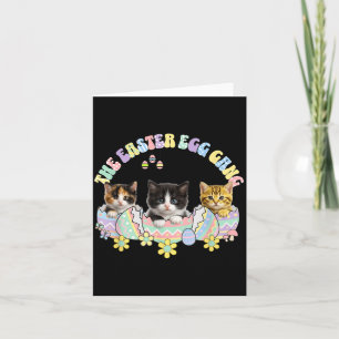 Lustige Ostereier Gang Kitten Tuxedo Katze Calico Karte