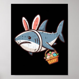 Lustige Ostereier-Jagd mit Hai-Hasen für Mädchen J Poster