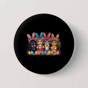 Lustige Osterkatzen Ohren Hase Eier Frühling für F Button