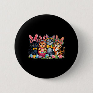 Lustige Osterkatzen Ohren Hase Eier Frühling für F Button