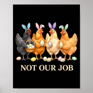 Lustige Osterküken mit Hasenohren Kunst Poster