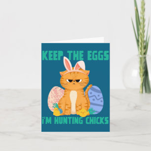 Lustige Ostern Katze hält die Eier Jagd Küken  Karte