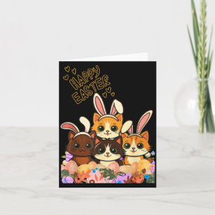 Lustige Ostern Katzen Ohren Hase Eier Frühling für Karte