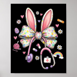 Lustige Ostern Krankenpflegerin Bunny Süße Kranken Poster
