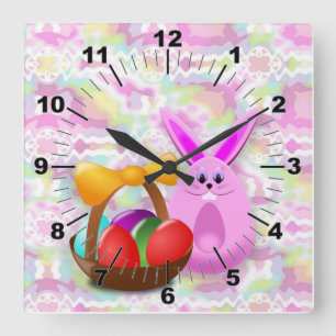 Lustige Ostern-Wanduhr Quadratische Wanduhr