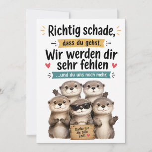 Lustige Otter-Abschiedskarte Abschiedskarte für Dankeskarte