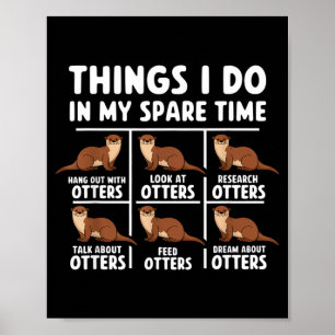 Lustige Otter Dinge Freizeit Ozean Poster