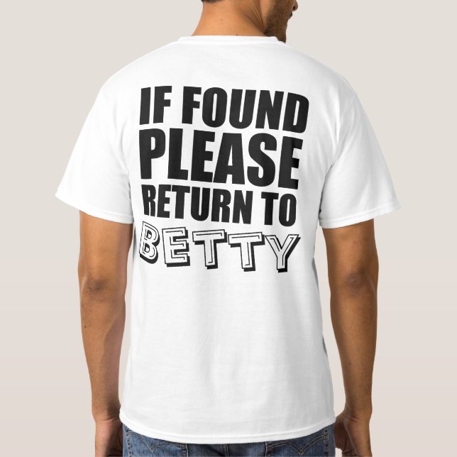 Lustige Paar-Shirts personalisiert T-Shirt (Rückseite)