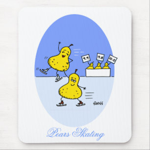 Lustige Paar-Skaten-Cartoon-Birnen-Eis-Skater Mousepad