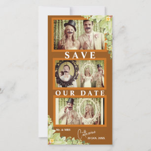 Lustige Paare Schnurrbart Foto-Streifen Save-the-D Save The Date