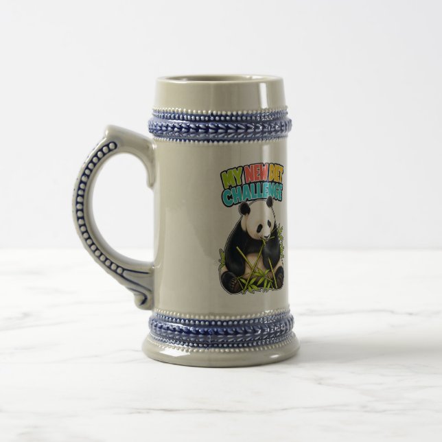 Lustige Panda-Diät-Challenge Dad Stein Bierglas (Links)