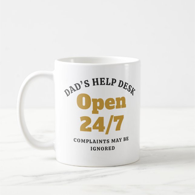 Lustige Papa-Hotline 24/7 geöffnet Kaffeetasse (Links)