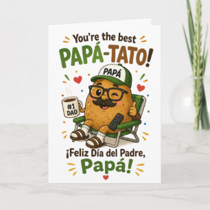 Lustige Papá-Tato zweisprachige Vatertagskarte Karte