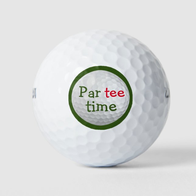 Lustige Par Tee Zeit Golfball (Vorderseite)