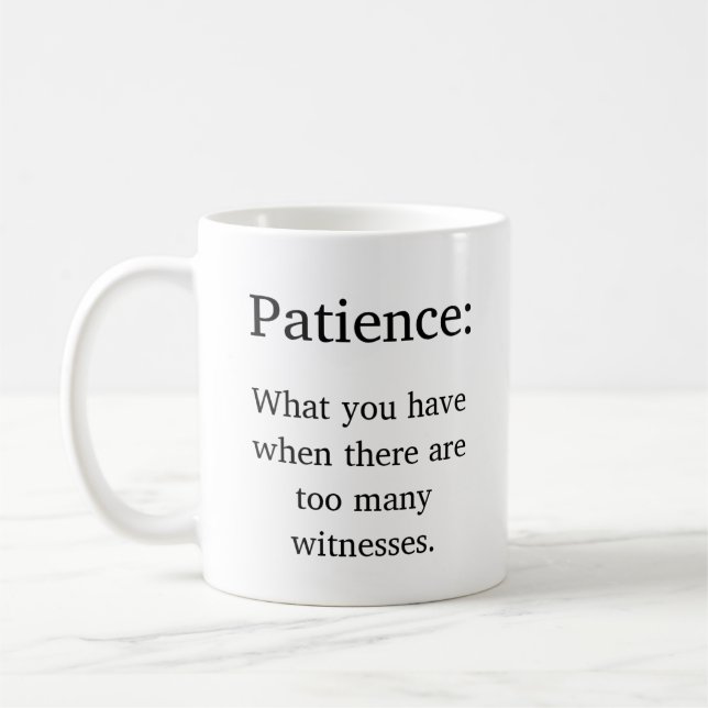 Lustige Parenting-Gedulds-Definition Kaffeetasse (Links)