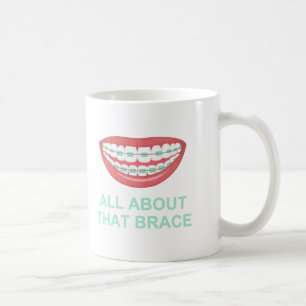 Lustige Parodie auf Zahnspange Kaffeetasse