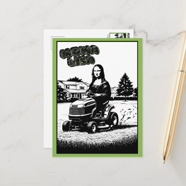 Lustige Parodie-Kunst Postkarte (Vorderseite/Rückseite Beispiel)