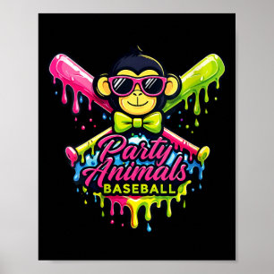 Lustige Party-Affen Baseball Frauen  Poster