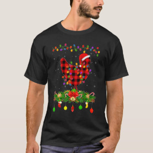 Lustige passende Buffalo-Karo-Hühner-Weihnachts-Py T-Shirt