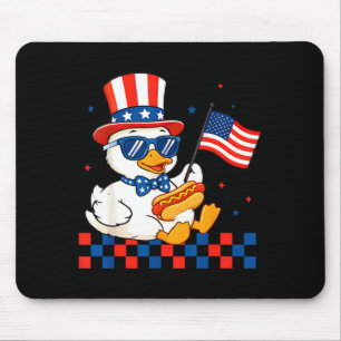 Lustige patriotische Ente USA-Flagge 4. Juli Kinde Mousepad