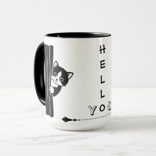 Lustige Peekaboo-Katze-Tasse Tasse
