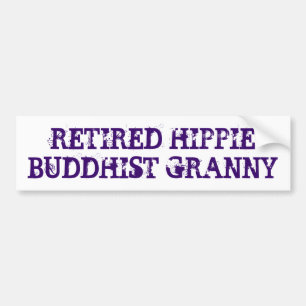 Lustige pensionierte Hippie-Buddhistin-Oma Autoaufkleber