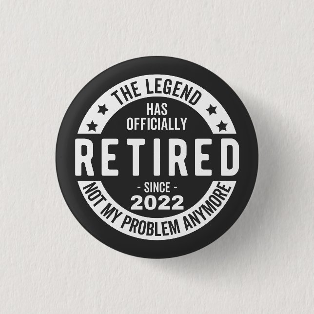 lustige Pensionierung, pensionierter Feuerwehrmann Button (Vorderseite)