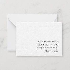lustige Pensionierung, Witz über Rentner Mitteilungskarte
