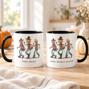 Lustige personalisierte drei Skelett Halloween Tasse