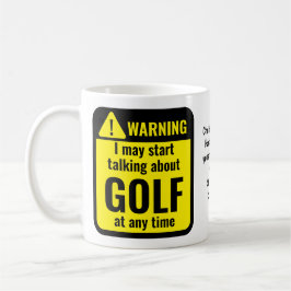 Lustige personalisierte Golf-Warnung Kaffeetasse
