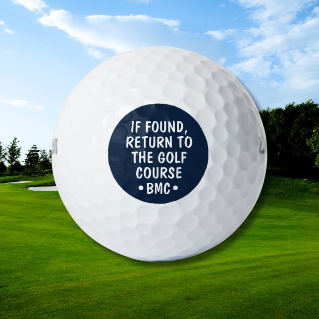 Lustige personalisierte Monogramm verlorene Golfba Golfball (Golf humor with a modern edge.)