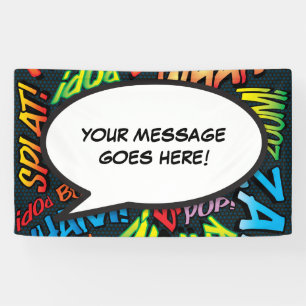 Lustige personalisierte Sprechblase aus Comic-Heft Banner