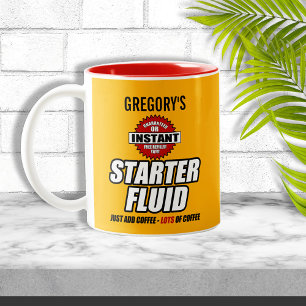 Lustige personalisierte Starthilfe Zweifarbige Tasse