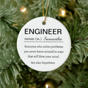 Lustige persönliche Definition des Ingenieurs Weih Keramik Ornament